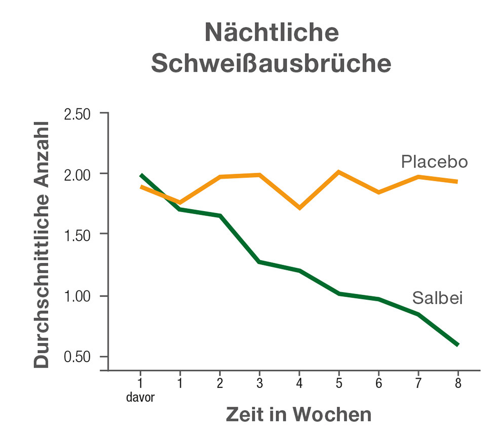 Nächtliche Schweißausbrüche und Hitzewallungen konnten mit Salbei verringert werden